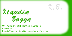 klaudia bogya business card
